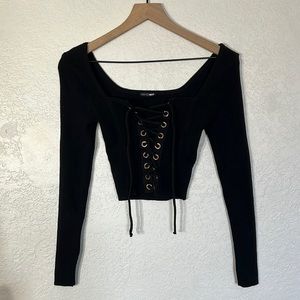 Black ribbed long sleeve